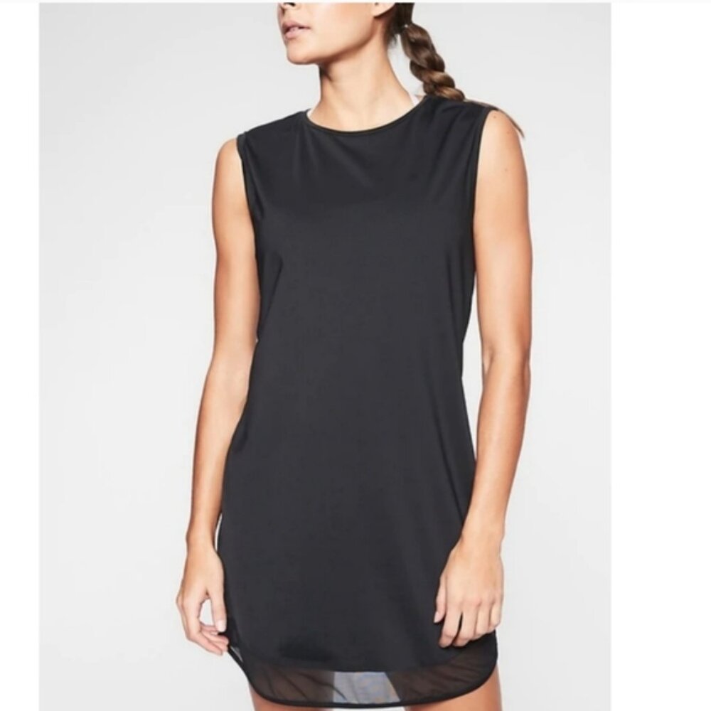 Athleta Sunlover Tank Dress UPF Sheer Mesh Hem Beach Athleisure Tennis Prep SP